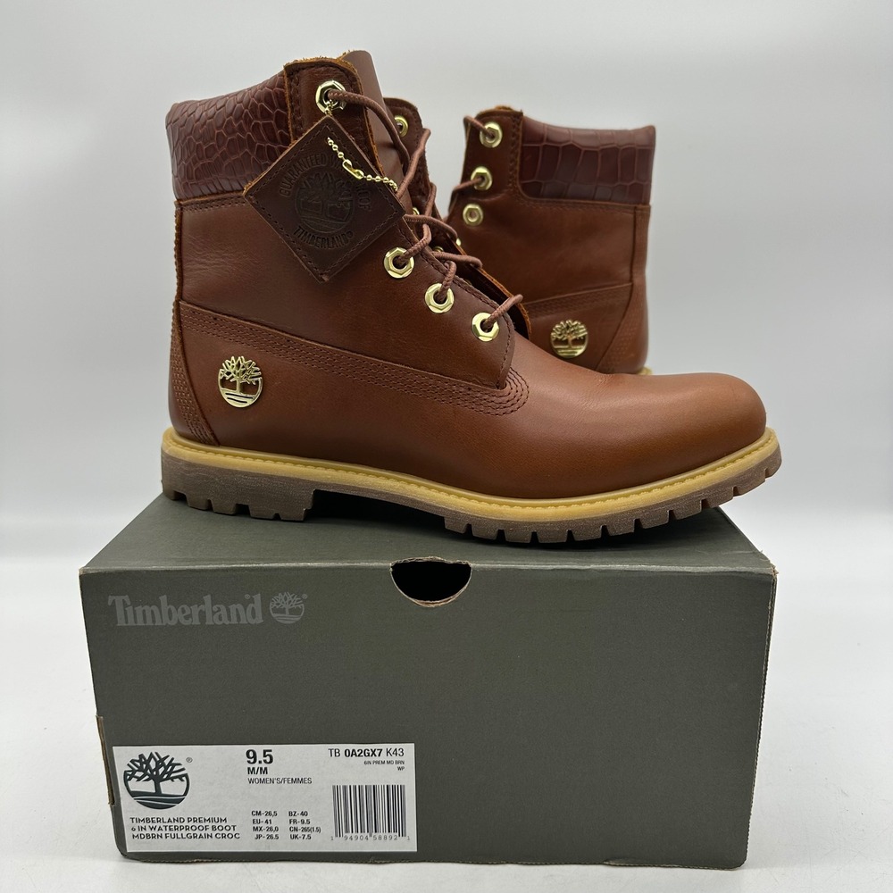 Timberland A2GX7 Womens 9.5 Safari Crocodile 6-Inch Premium Waterproof Boot K43